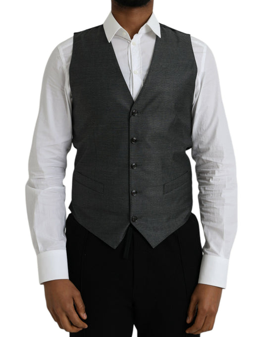 Gilet de cérémonie en laine grise Dolce & Gabbana
