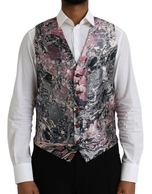 Gilet en soie multicolore à motif galaxie Dolce & Gabbana