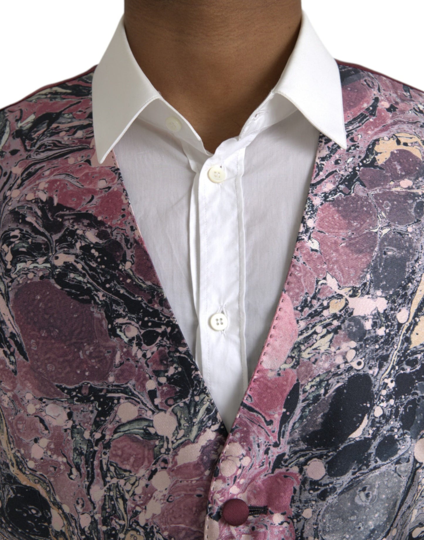 Dolce & Gabbana Gestreepte Zijden Vest in Galaxy Kleuren