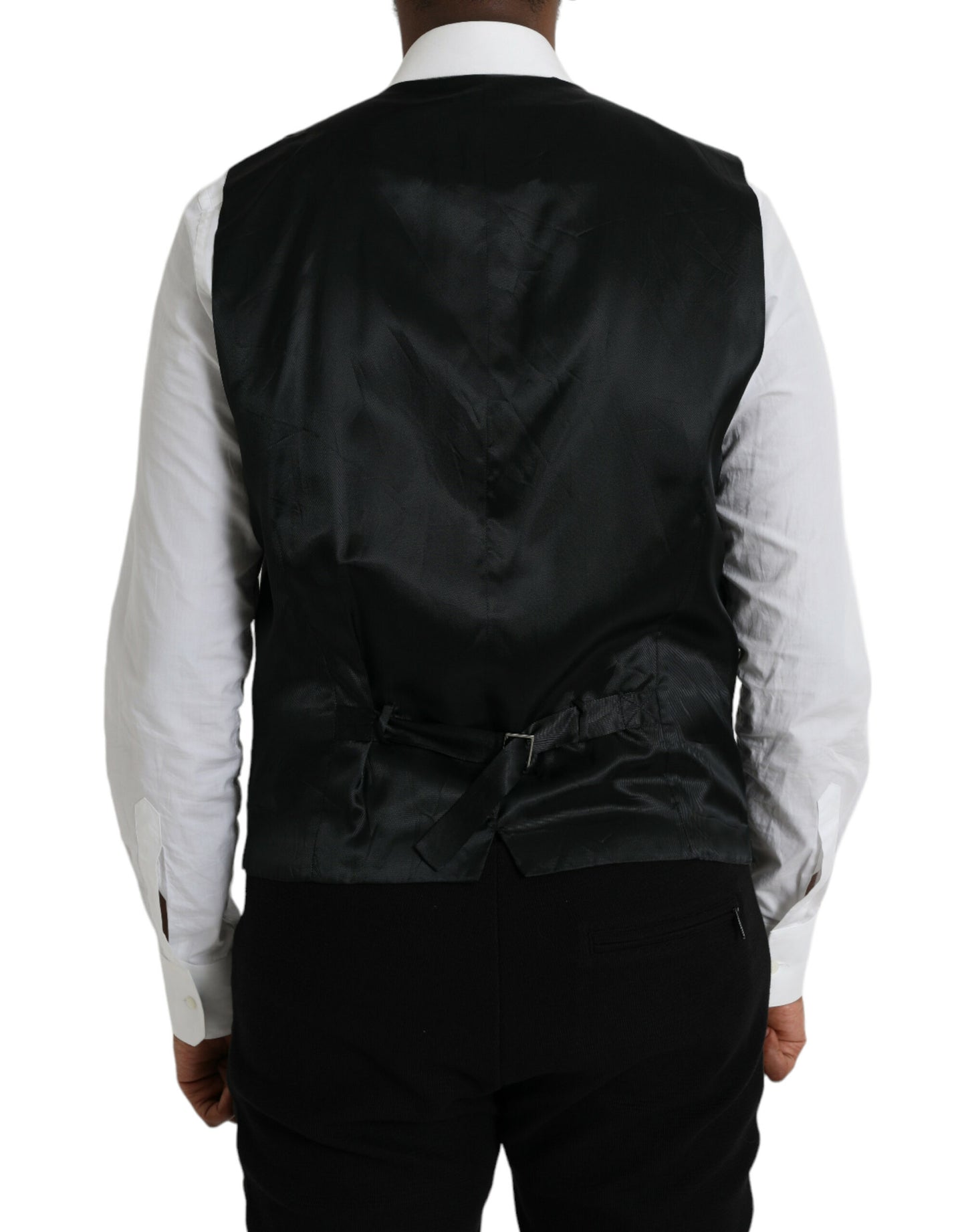 Dolce & Gabbana Zwarte Wollen Vestjurk Formeel Vest