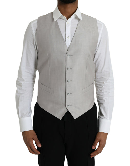 Gilet de costume en laine grise clair Dolce & Gabbana