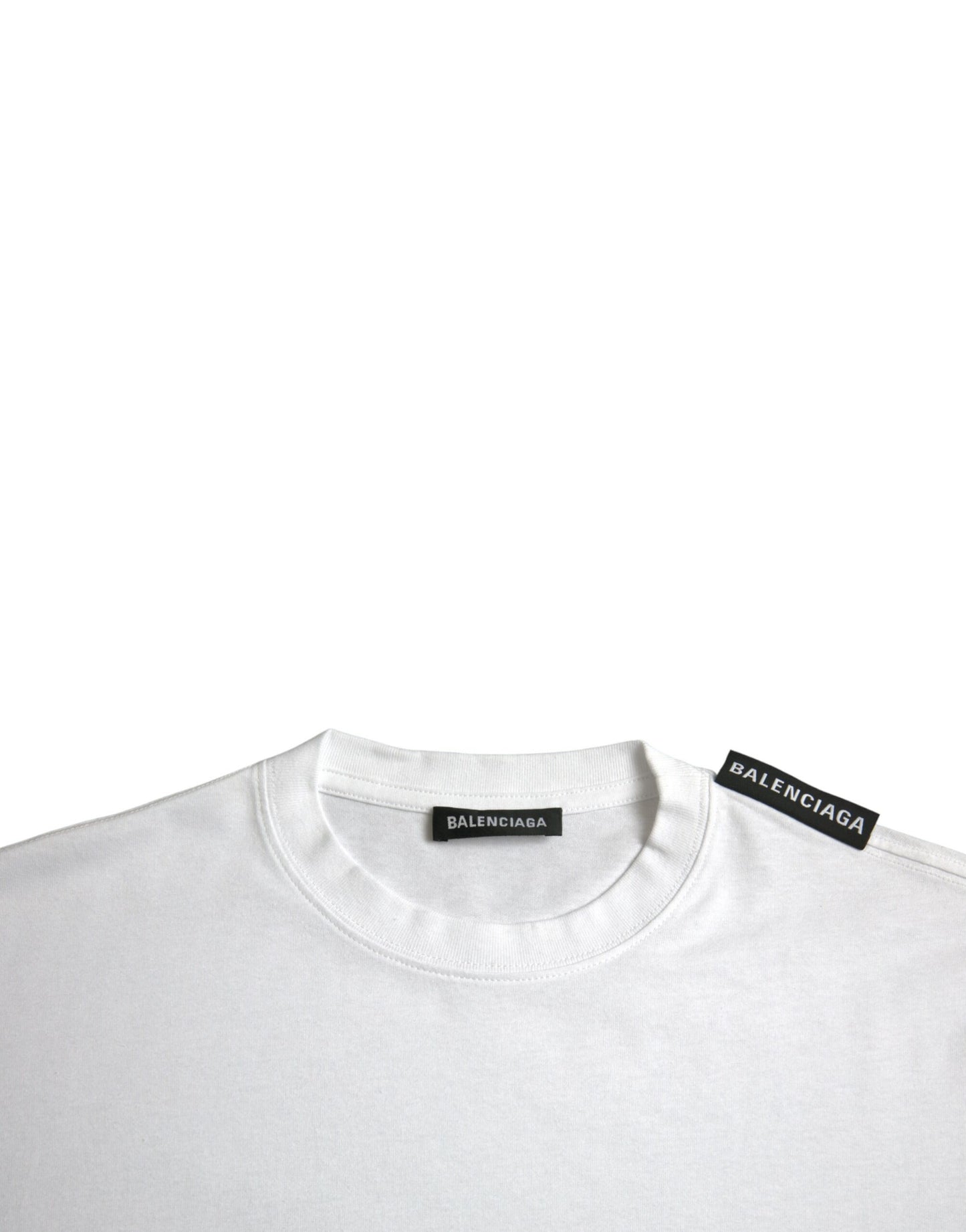 Balenciaga T-shirt van katoen jersey in wit met ronde hals.