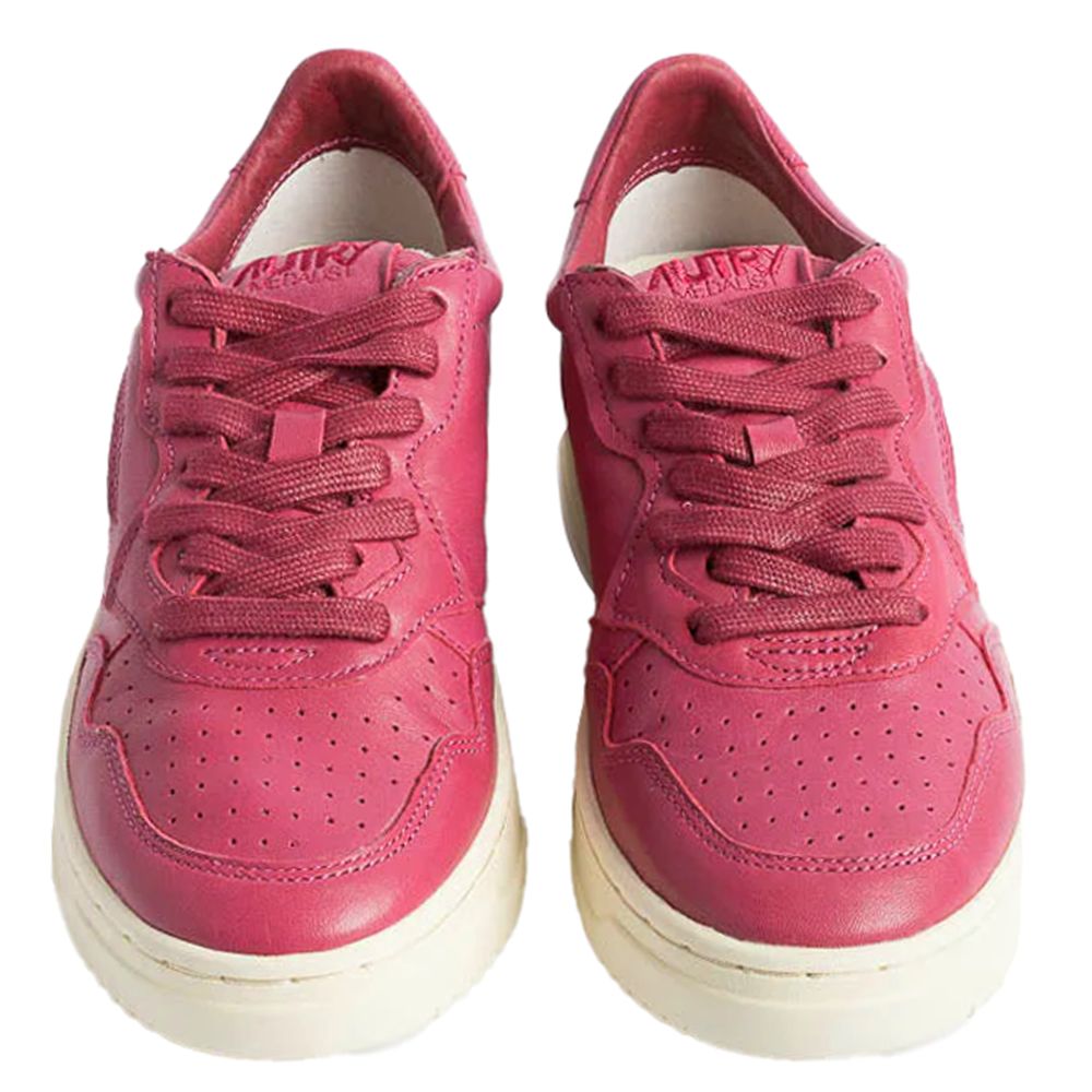 Sneaker femme Autry en cuir de chèvre fuchsia