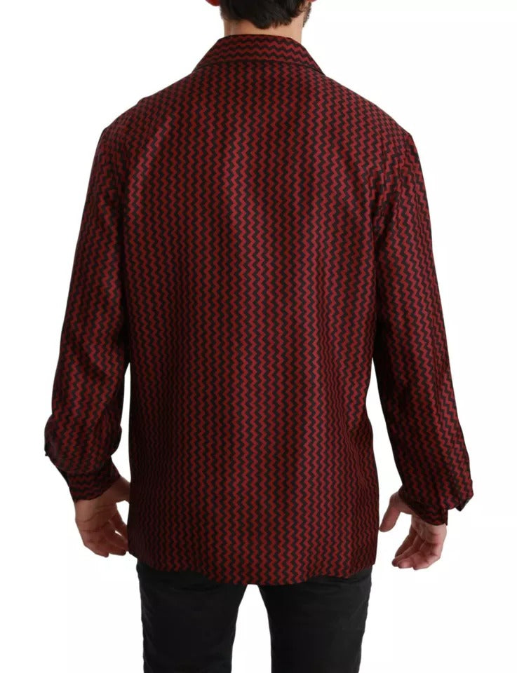 Dolce & Gabbana zwart-rood geruite casual overhemd