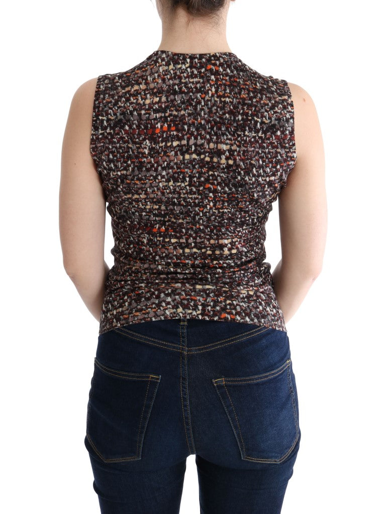 T-shirt en laine à imprimé multicolore et à maille de Dolce & Gabbana