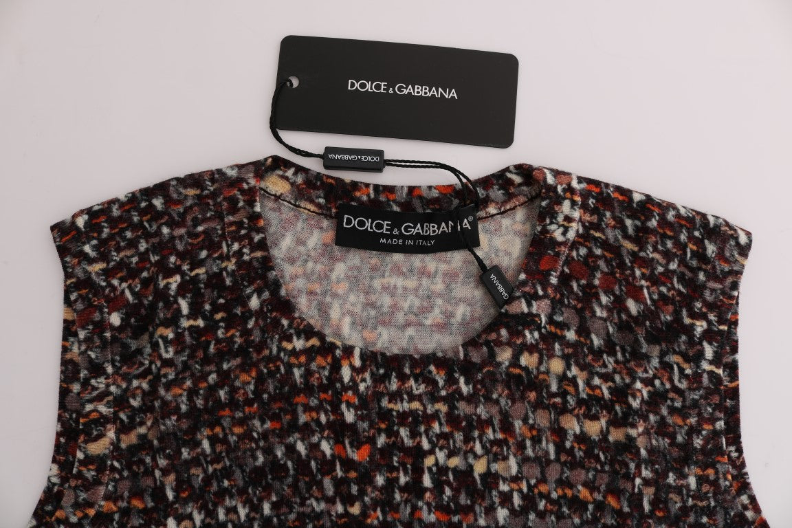 T-shirt en laine à imprimé multicolore et à maille de Dolce & Gabbana