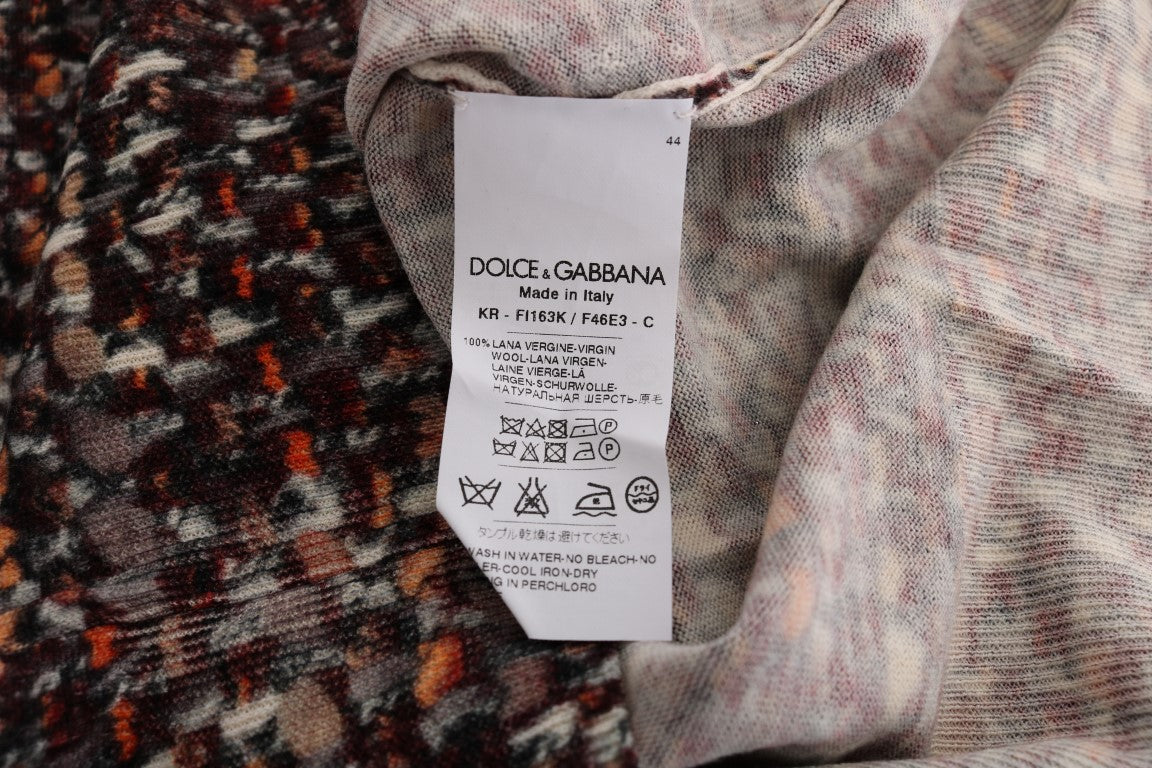 T-shirt en laine à imprimé multicolore et à maille de Dolce & Gabbana