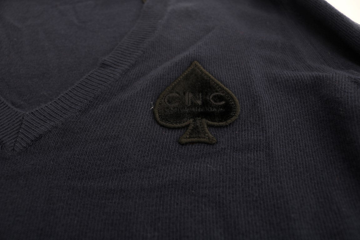 Pull en viscose bleu à col en V de Costume National