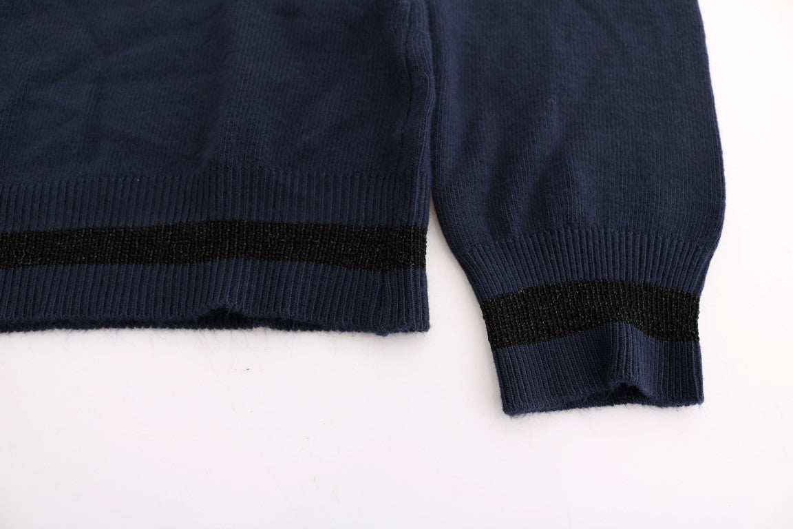 Pull en viscose bleu à col en V de Costume National