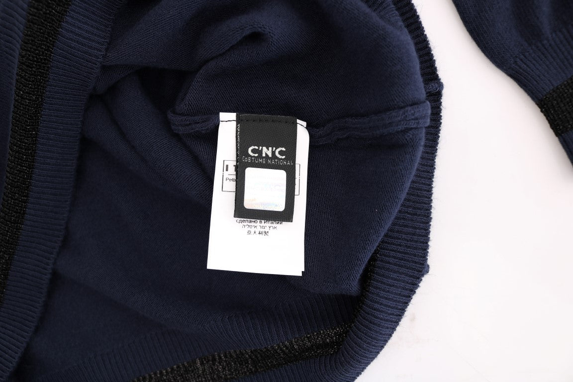 Pull en viscose bleu à col en V de Costume National