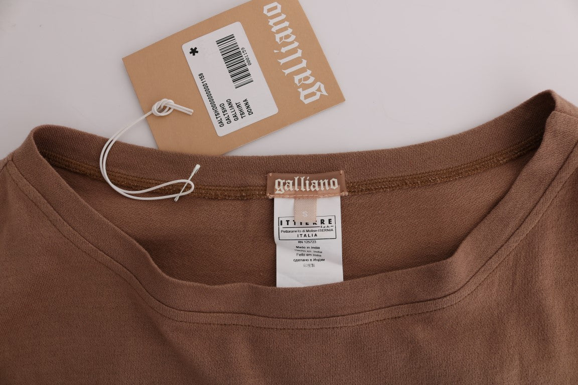 Pull en coton marron à clous de John Galliano