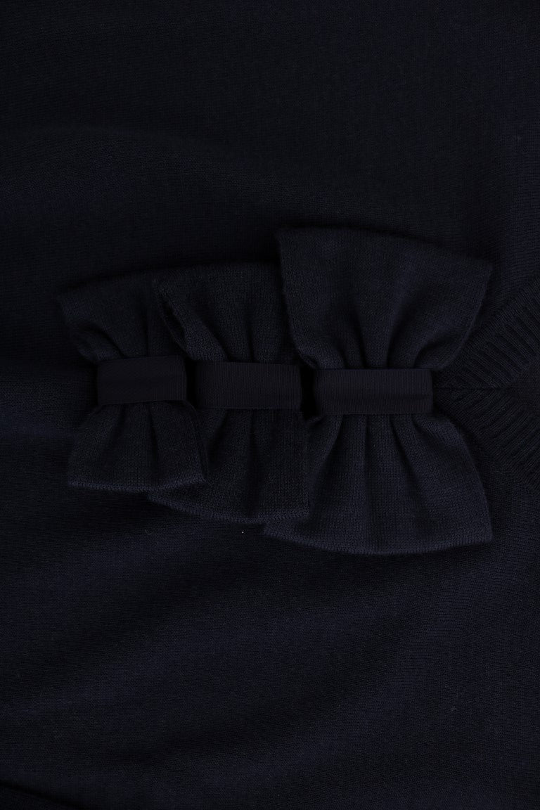 MARGHI LO' Robe chemise en laine bleue à manches longues
