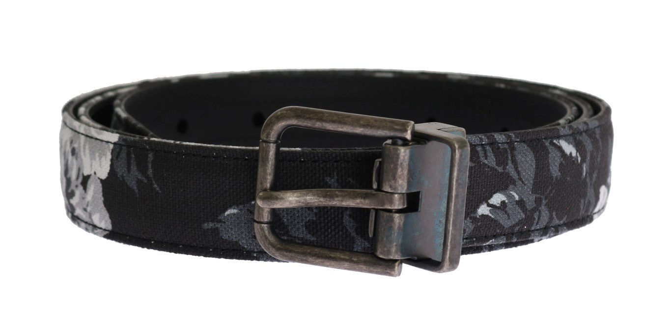 Dolce & Gabbana Zwarte Cayman Linnen Leren Riem