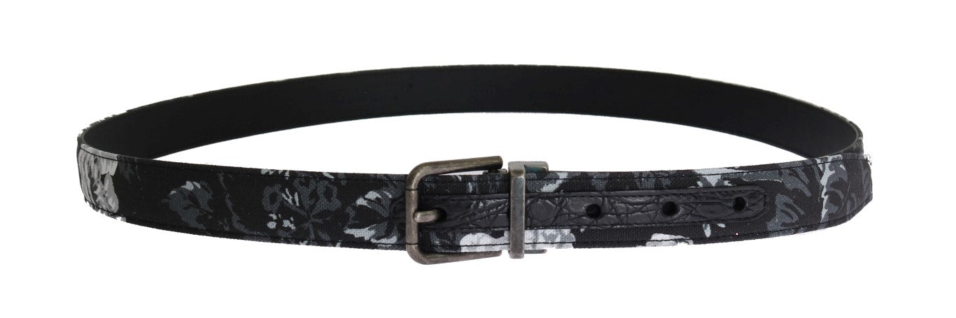 Dolce & Gabbana Zwarte Cayman Linnen Leren Riem