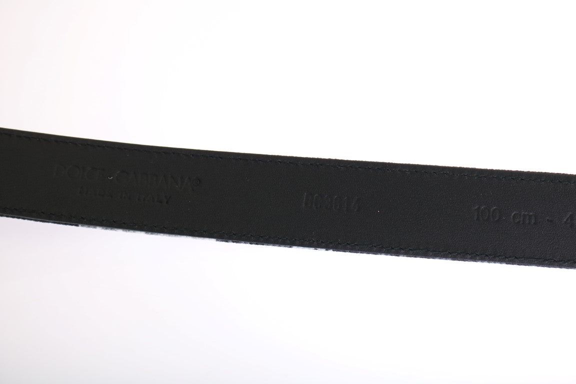 Dolce & Gabbana Zwarte Cayman Linnen Leren Riem