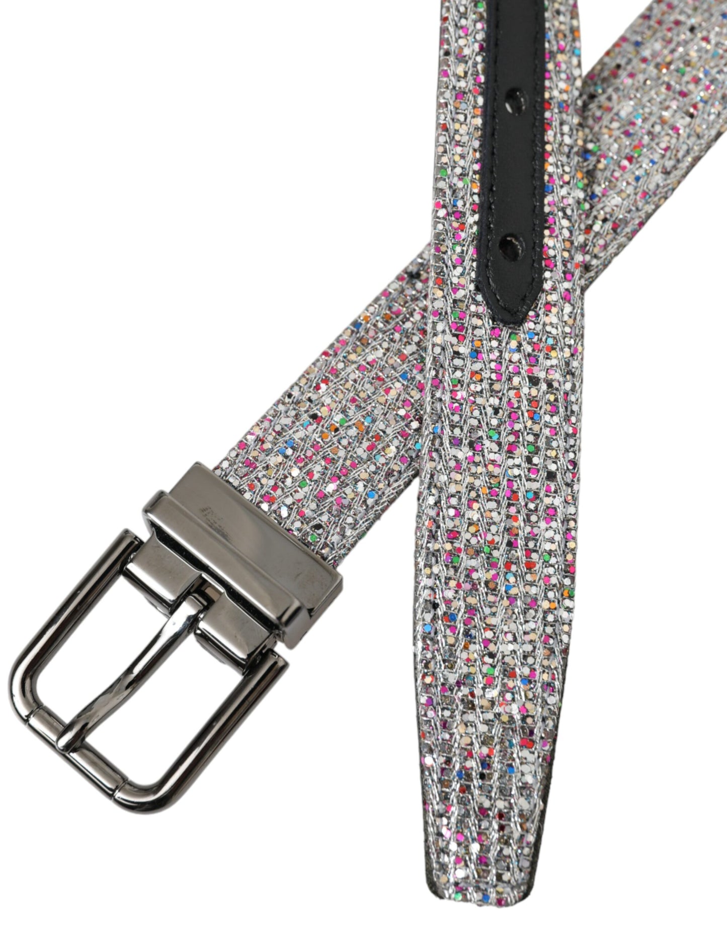 Dolce & Gabbana Multicolor versierde zilveren metalen gesp riem