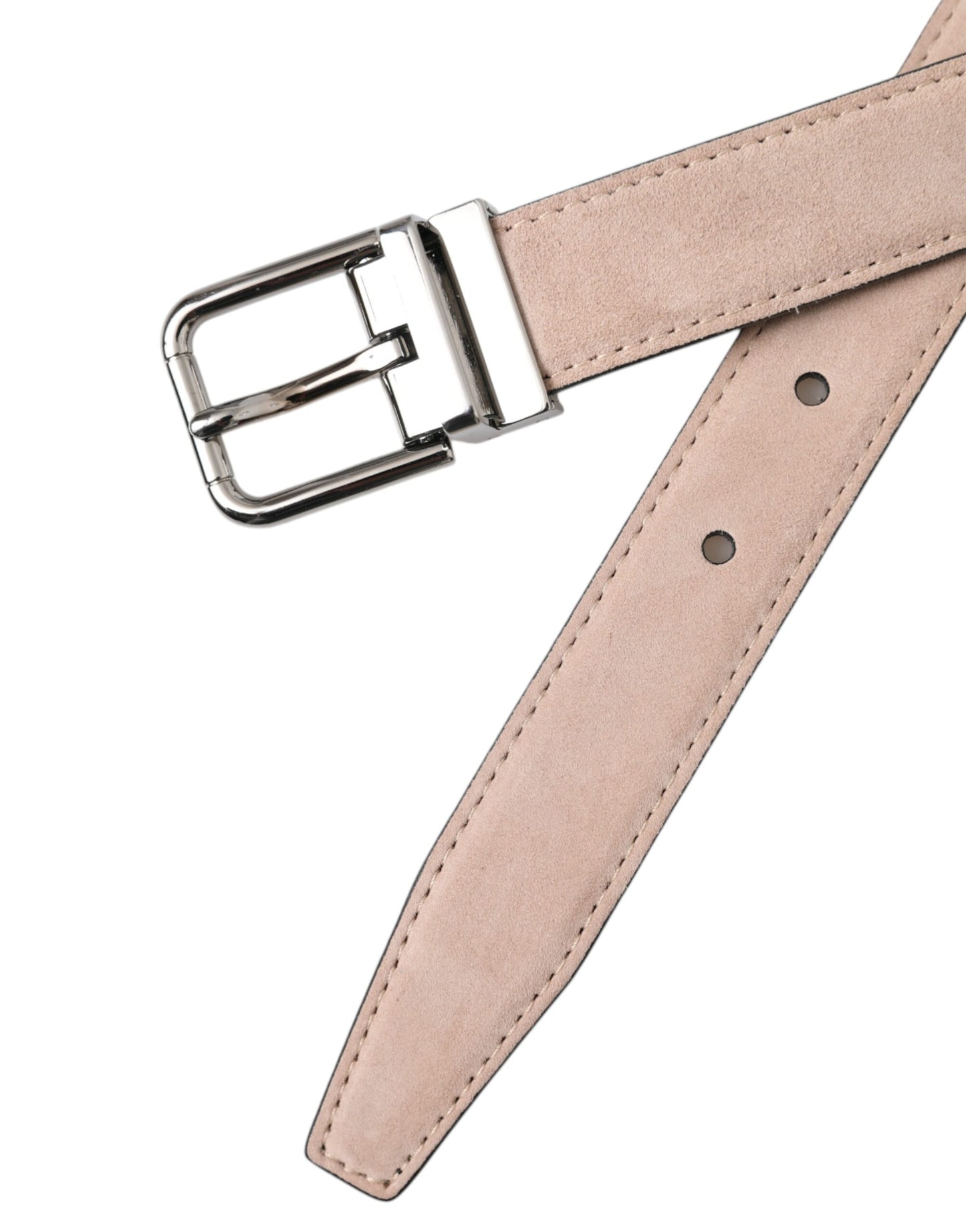 Dolce & Gabbana beige suède zilveren gesp riem heren