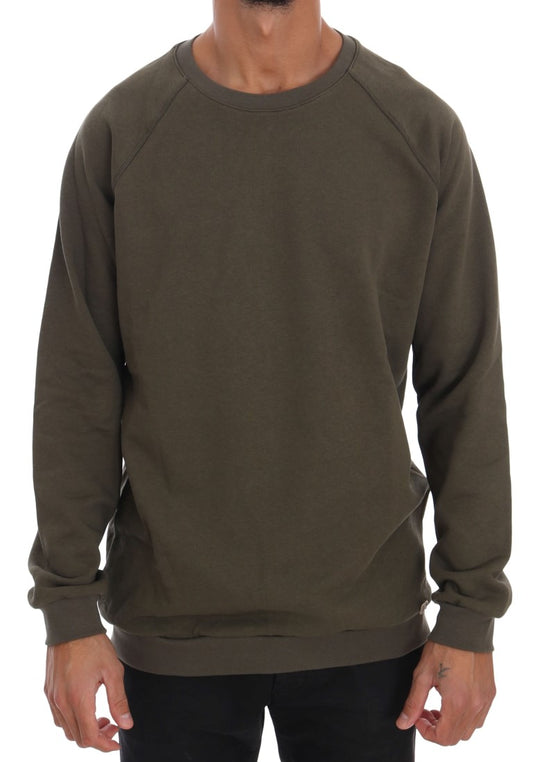 Pull en coton à col rond vert de Daniele Alessandrini