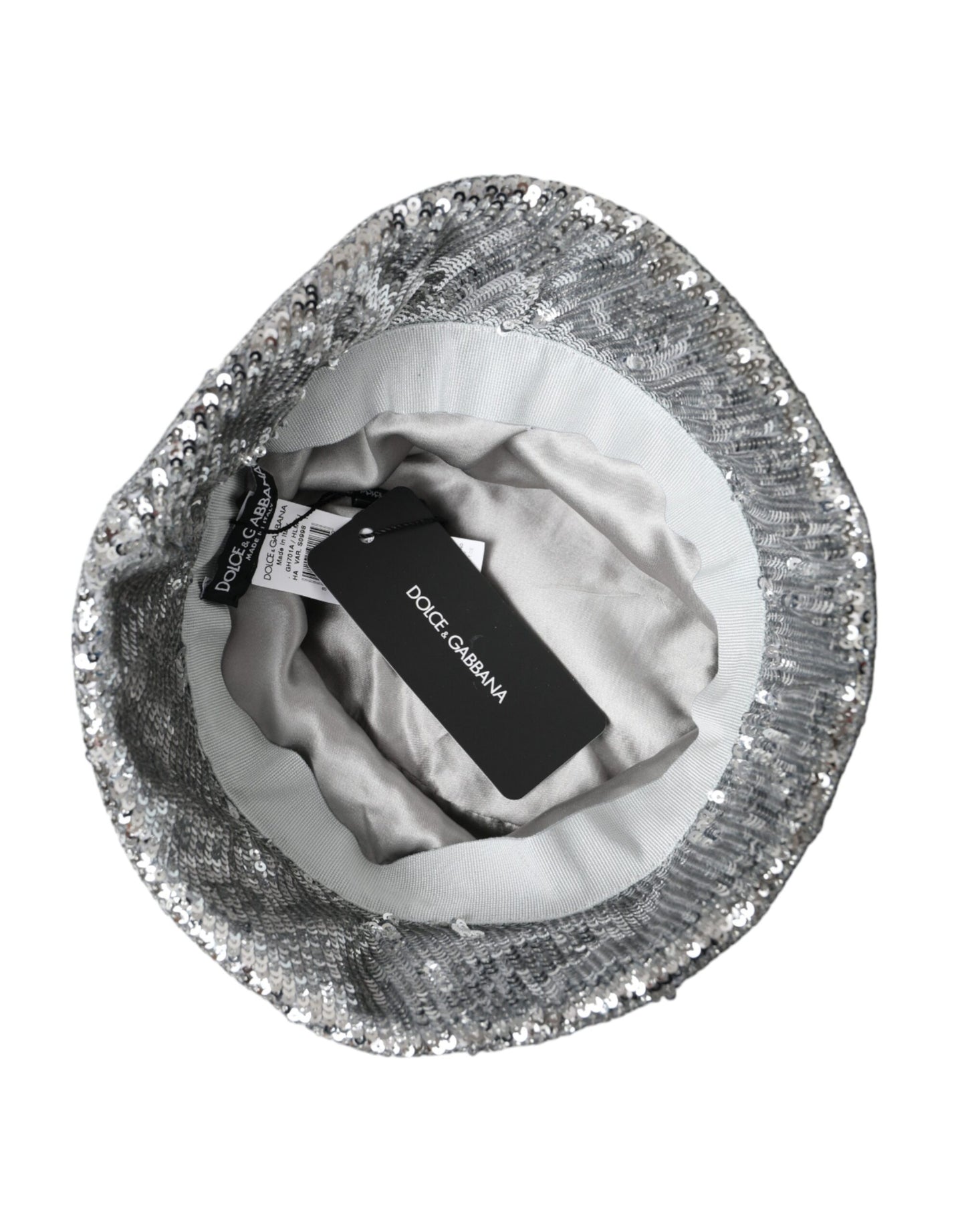 Dolce & Gabbana Zilveren Pailletten Nylon Bucket Hat Heren