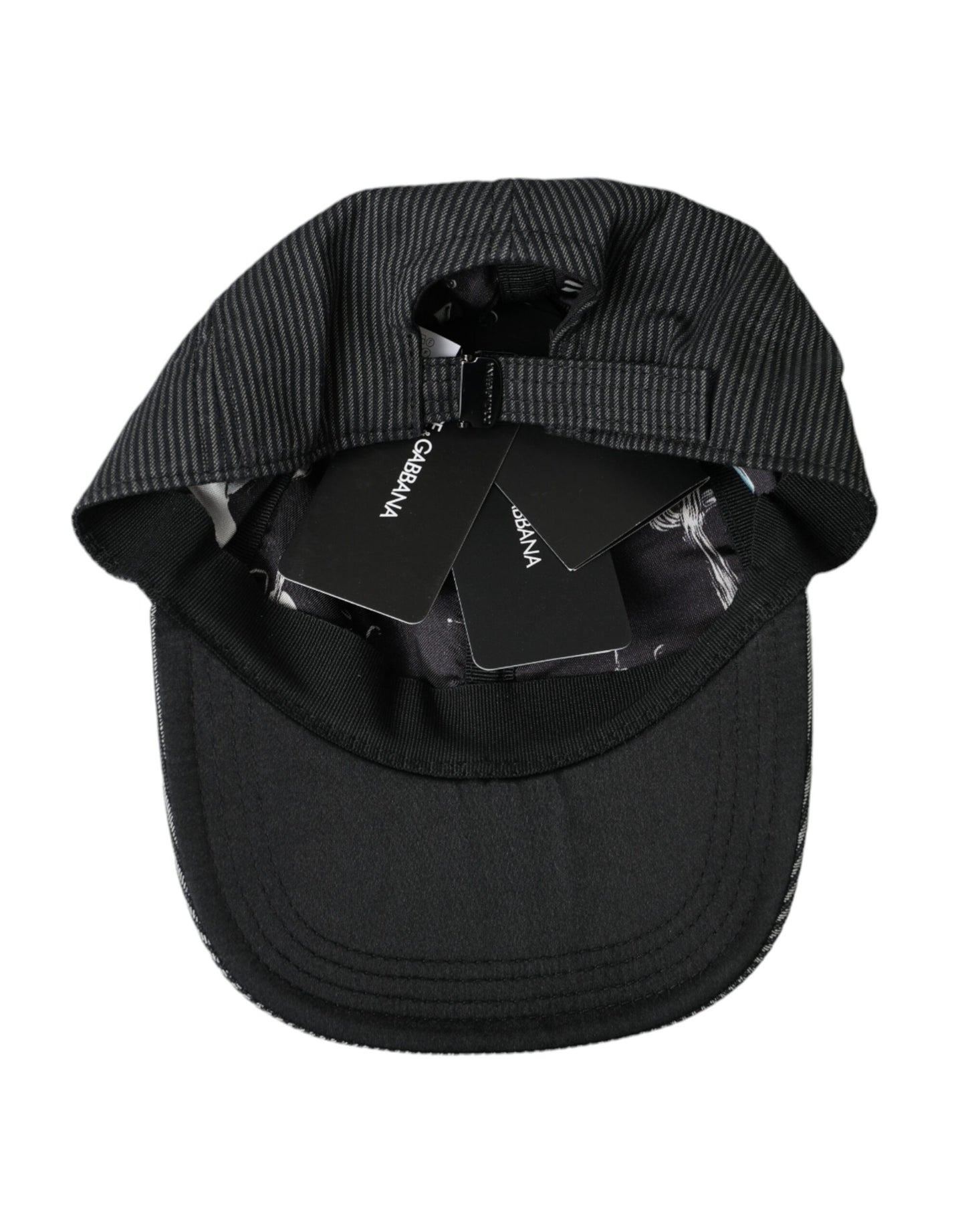 Dolce & Gabbana Zwarte Katoenen Versierde Baseballpet Heren