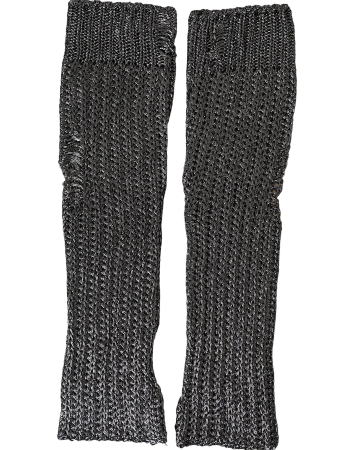 Dolce & Gabbana Grijze Viscose Gebreide Vingerloze Handschoenen