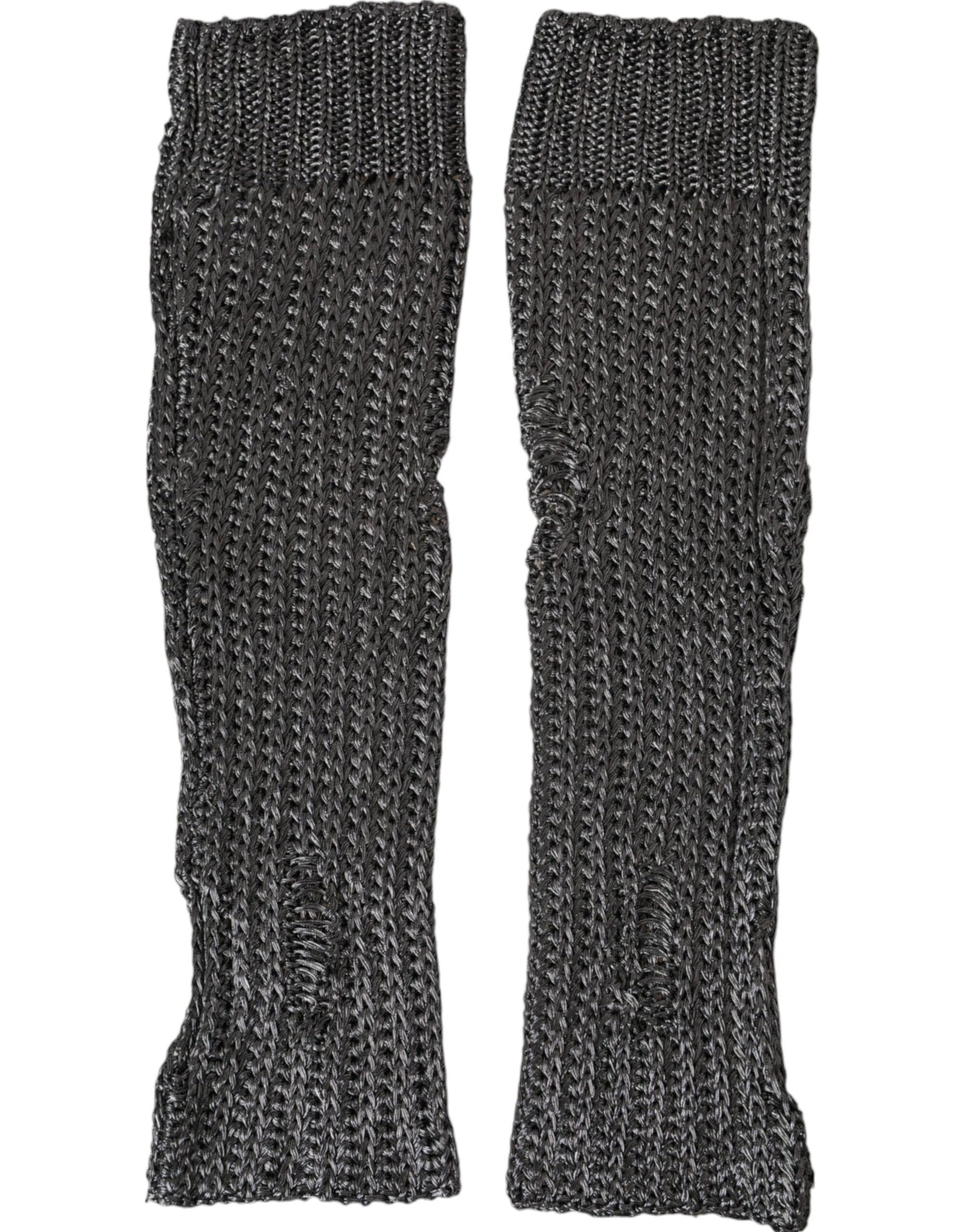 Dolce & Gabbana Grijze Viscose Gebreide Vingerloze Handschoenen