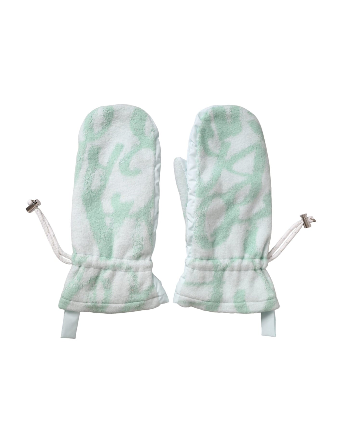 Dolce & Gabbana witte nylon fleece wanten tot aan de pols