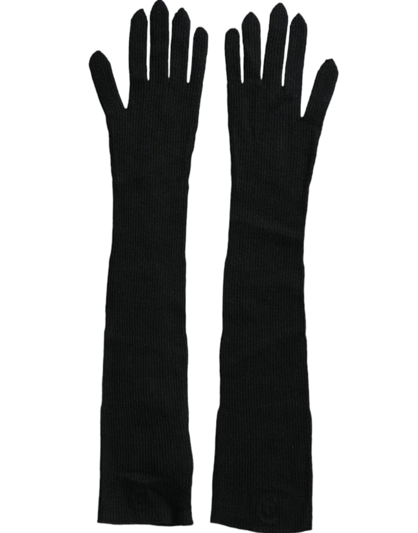 Gants en cachemire noir Dolce & Gabbana jusqu'aux coudes