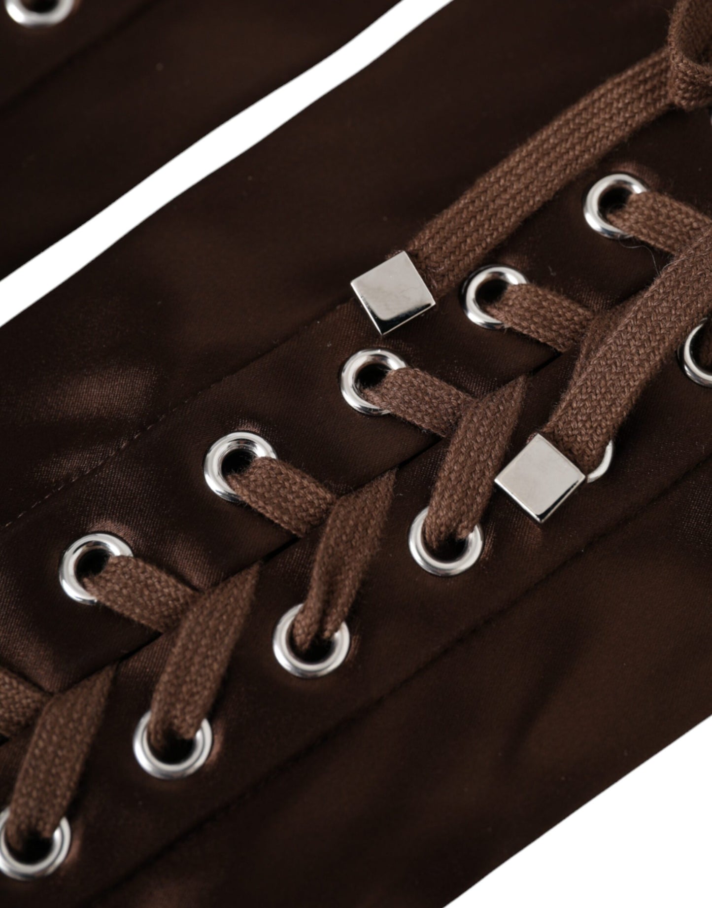 Dolce & Gabbana Bruine Acetaat Veter Vingerloze Handschoenen