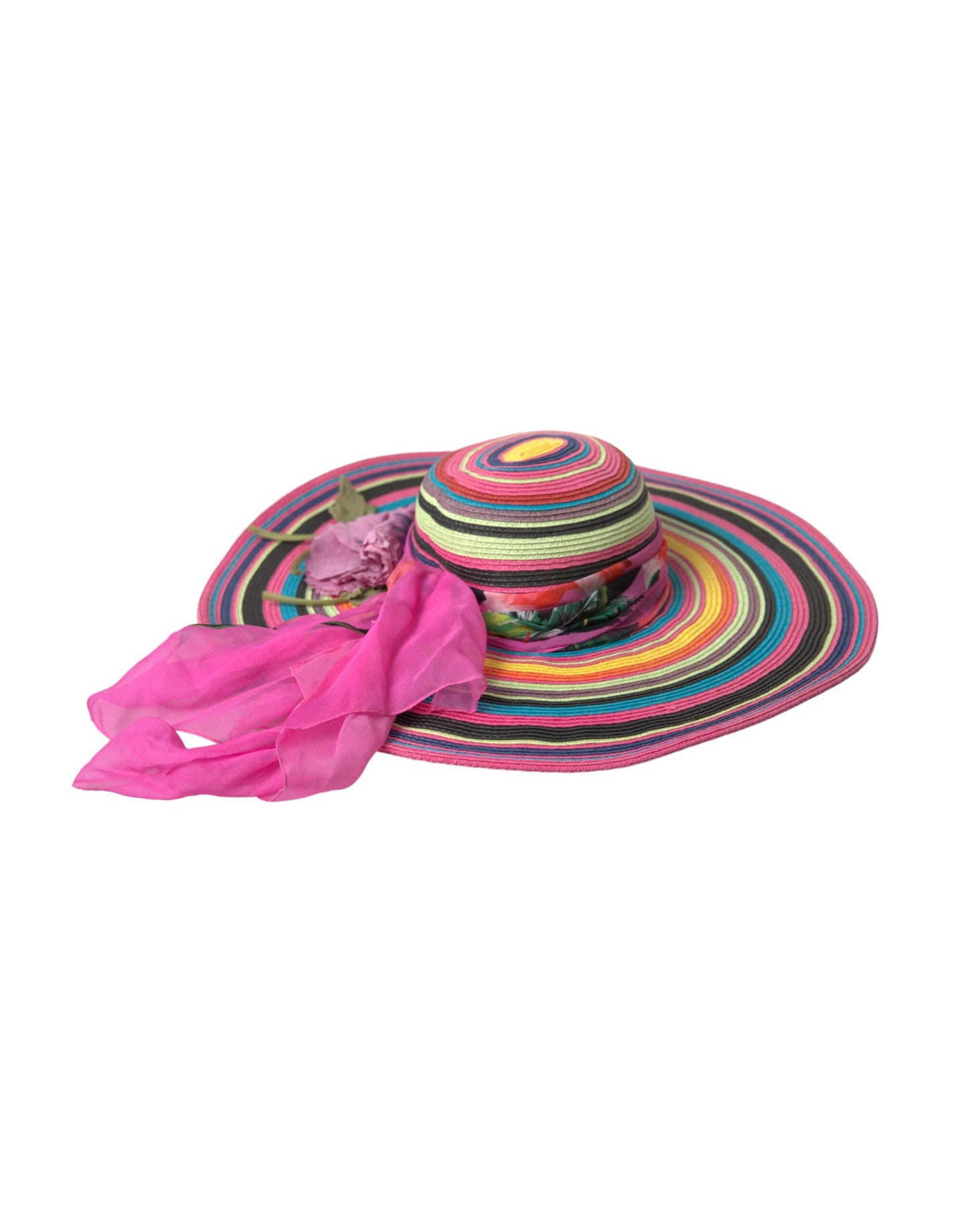 Chapeau souple à large bord fantaisie multicolore Dolce & Gabbana