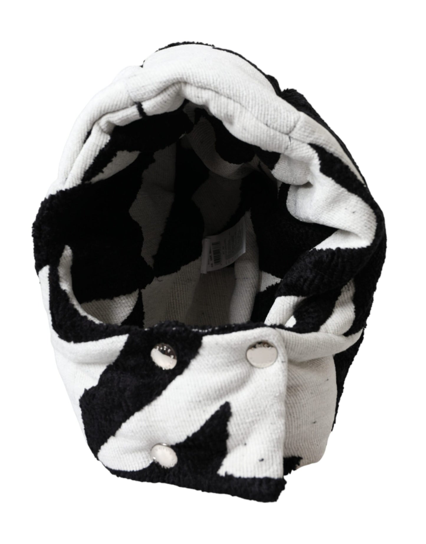Chapeau enveloppant en laine noire et blanche Dolce & Gabbana