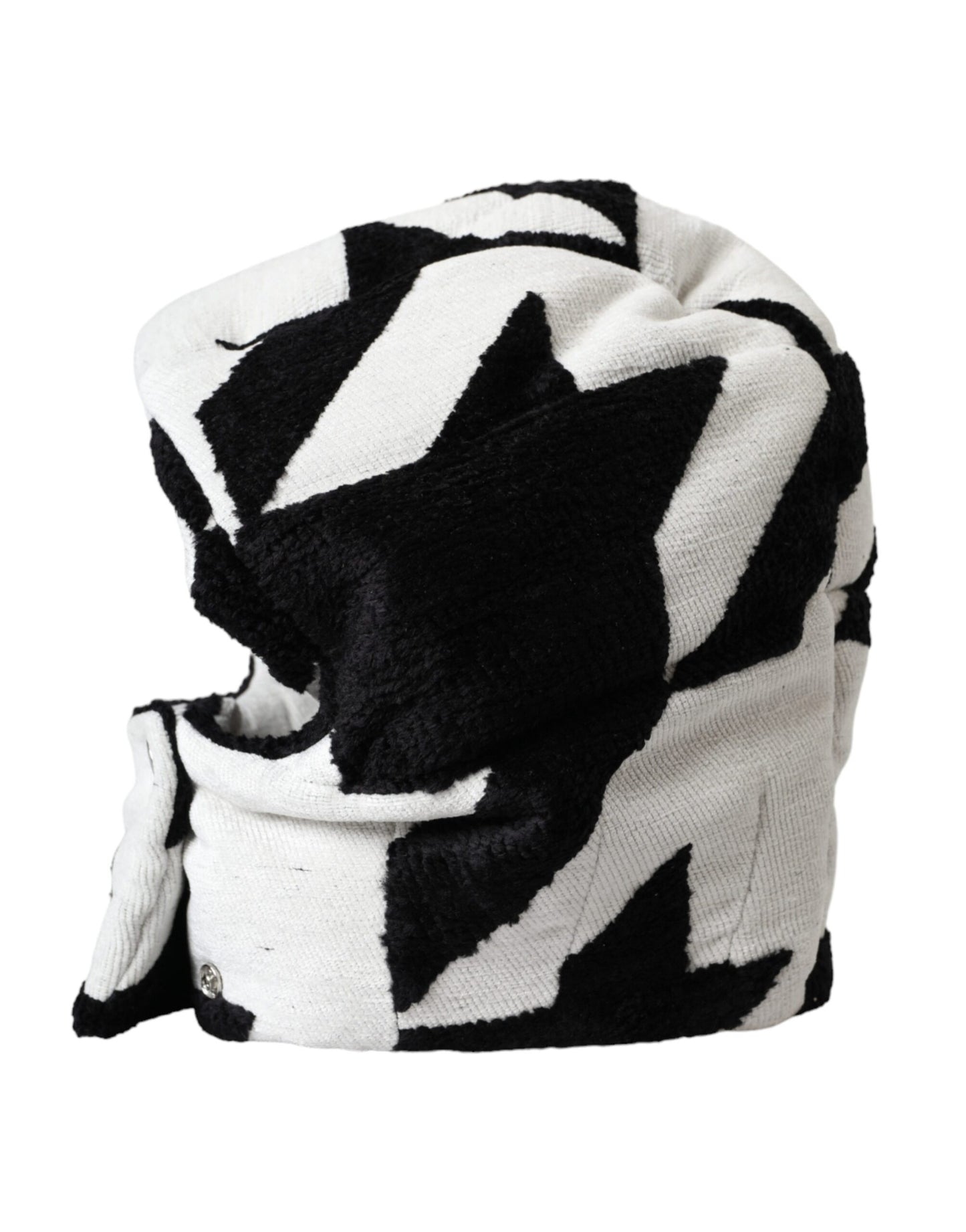 Chapeau enveloppant en laine noire et blanche Dolce & Gabbana