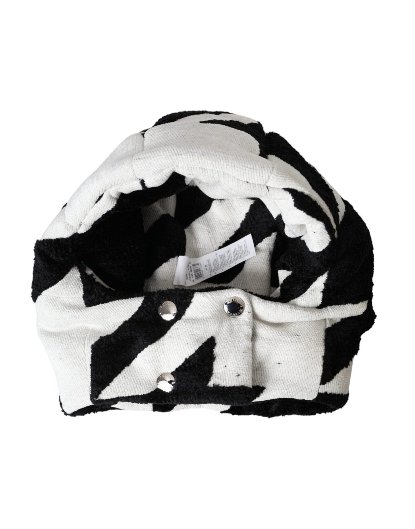 Chapeau enveloppant en laine noire et blanche Dolce & Gabbana