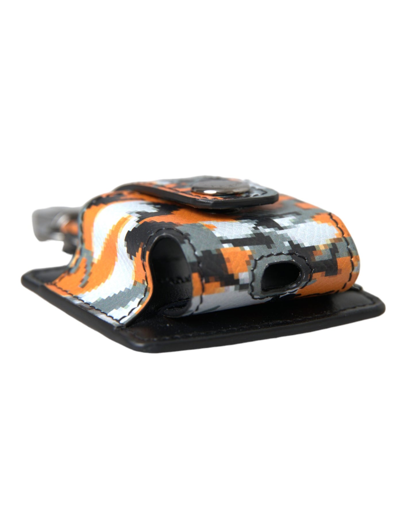 Dolce & Gabbana Multicolor Camouflage Print Leren Logo Metalen Airpods Case