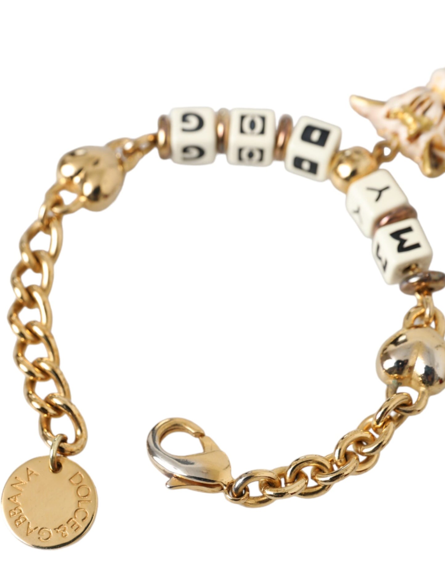 Dolce & Gabbana Goudkleurige Messing Ketting MY DOG Hart Armband