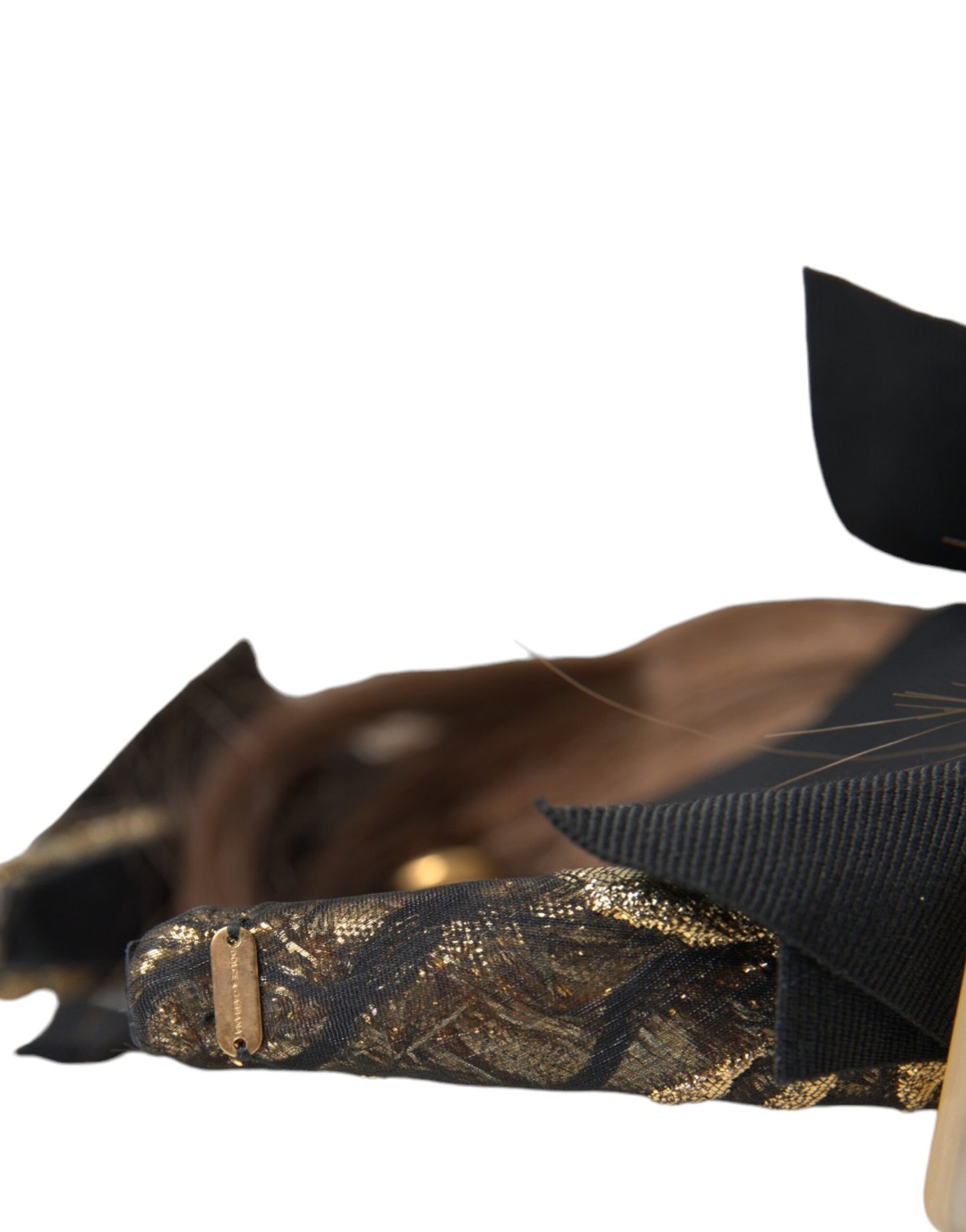 Dolce & Gabbana Zwarte Kristallen Knoop Bruin Haar Vrouwen Hoofdband Diadeem