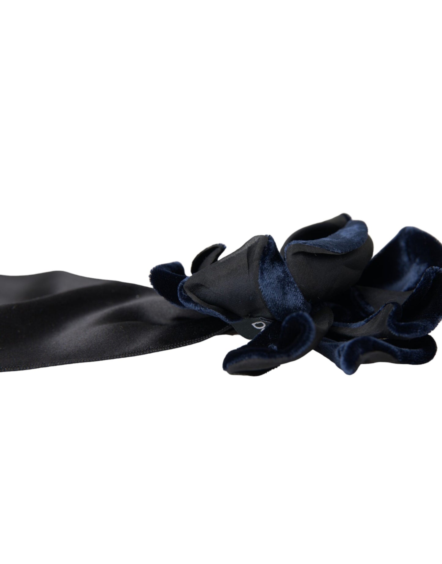 Dolce & Gabbana Zwarte Zijden Gouden Messing Bloemen Haarspeld Broche