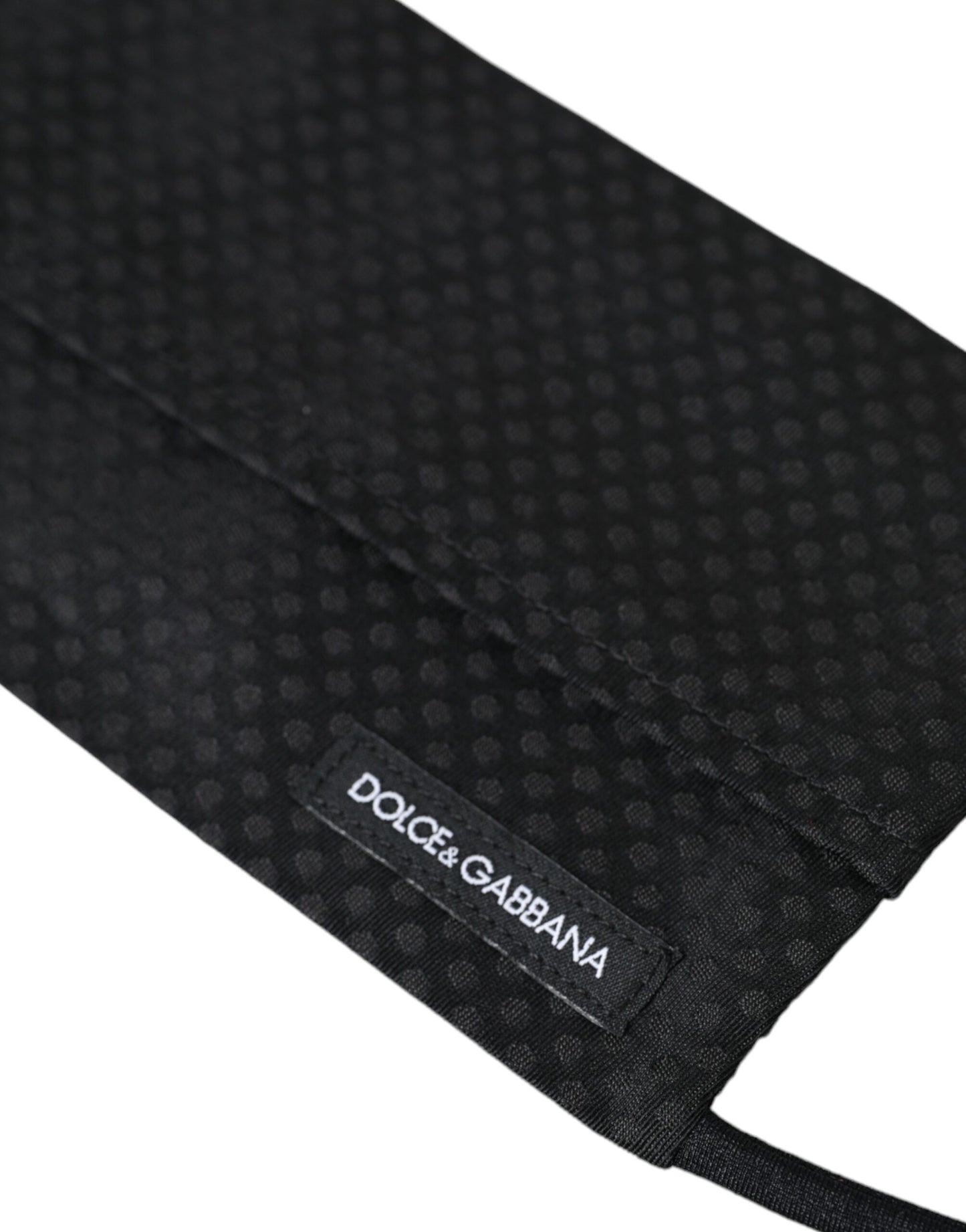 Dolce & Gabbana Zwart 100% Zijden Verstelbare Stropdas Gezichtsmasker