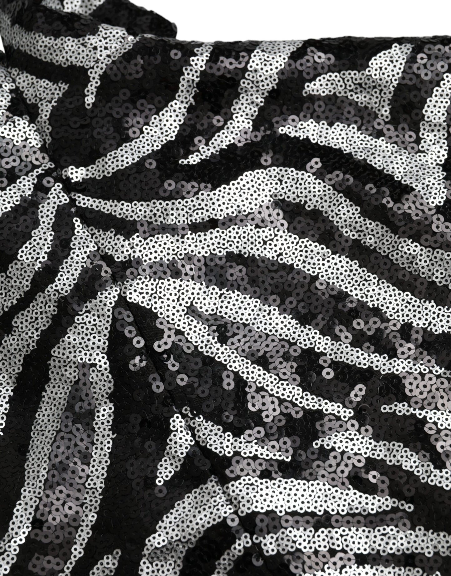 Dolce & Gabbana zwarte, zilveren, pailletten polyester trui