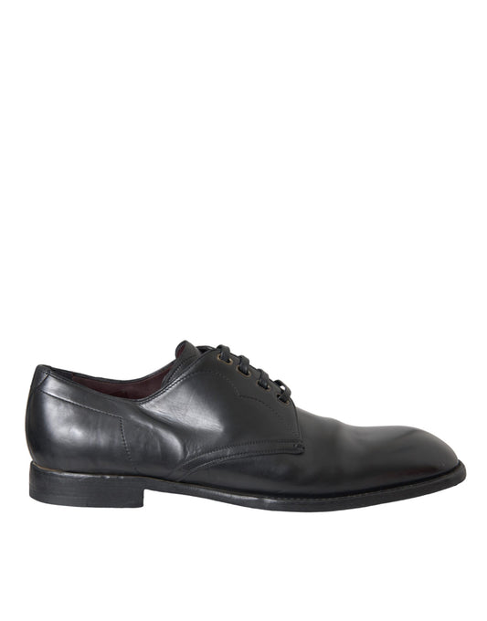 Chaussures habillées homme en cuir noir, modèle Derby, Dolce & Gabbana