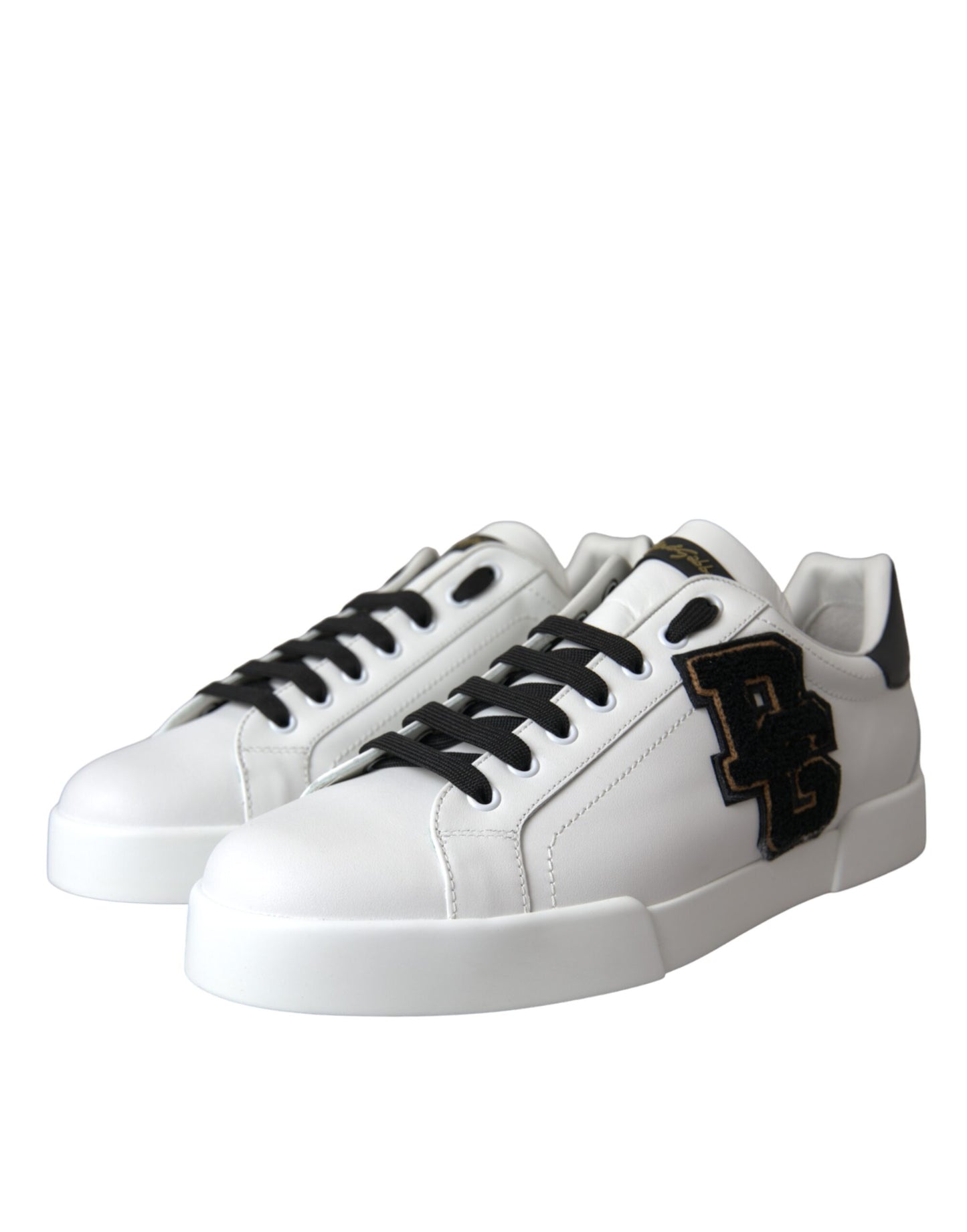Sneakers basses décontractées en cuir blanc avec logo DG de Dolce & Gabbana
