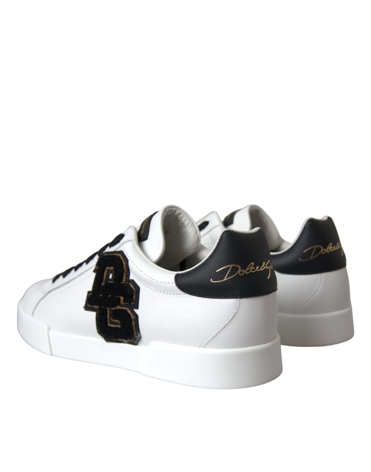 Sneakers basses décontractées en cuir blanc avec logo DG de Dolce & Gabbana