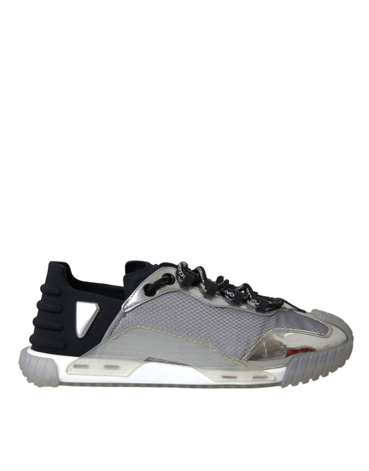 Sneakers basses NS1 en nylon argenté et noir Dolce & Gabbana pour homme.