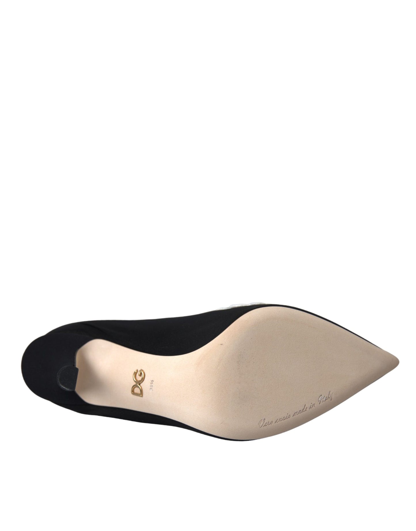 Dolce & Gabbana Zwarte en Witte Geborduurde Sluipschoenen