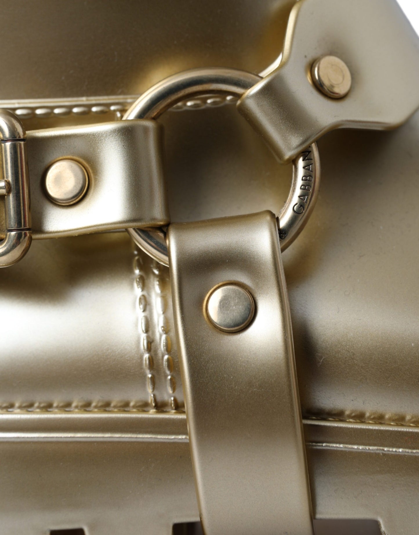 Bottines de pluie en PVC et caoutchouc doré métallisé Dolce & Gabbana