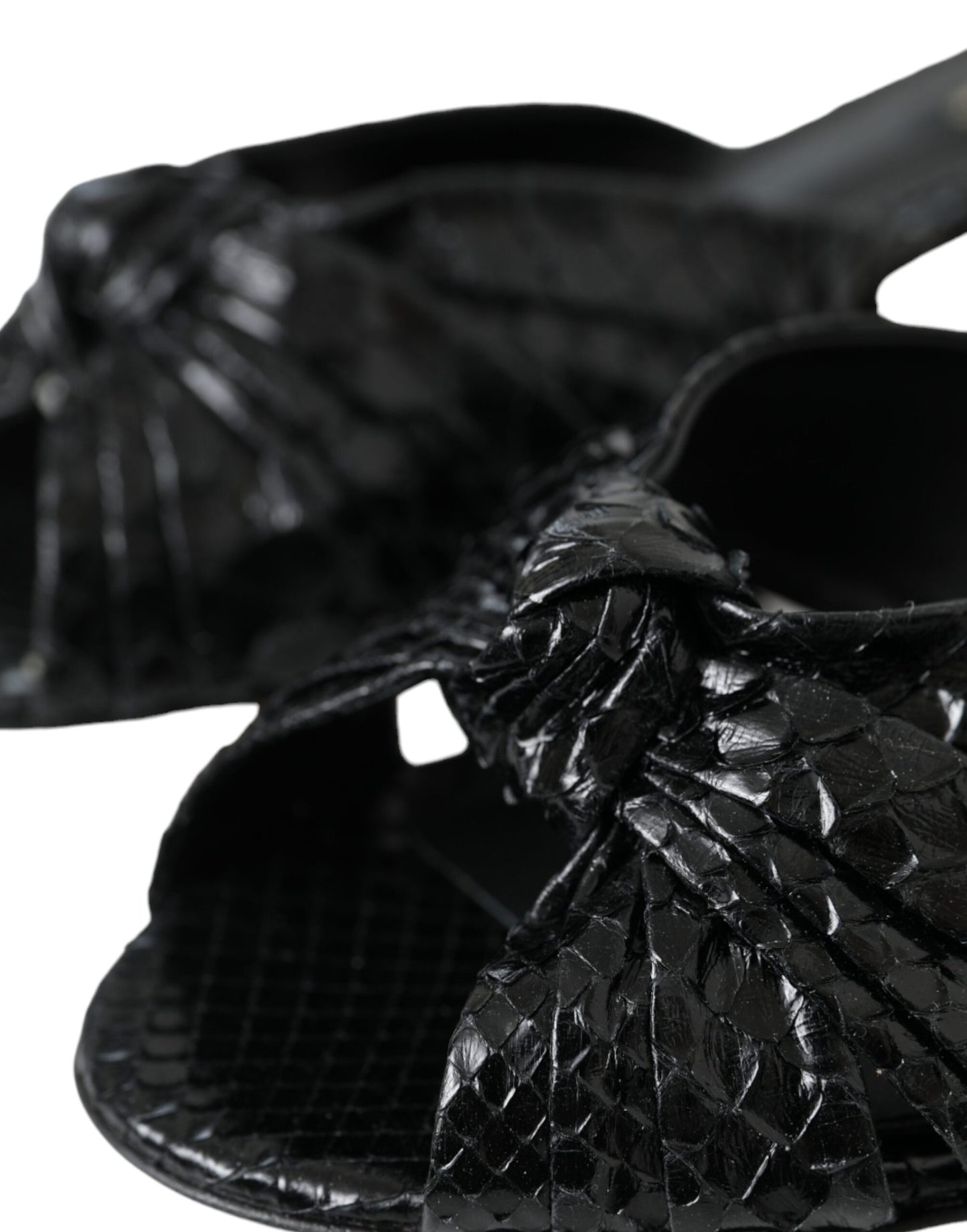 Dolce & Gabbana Zwarte Exotische Lederen Hakken Slippers