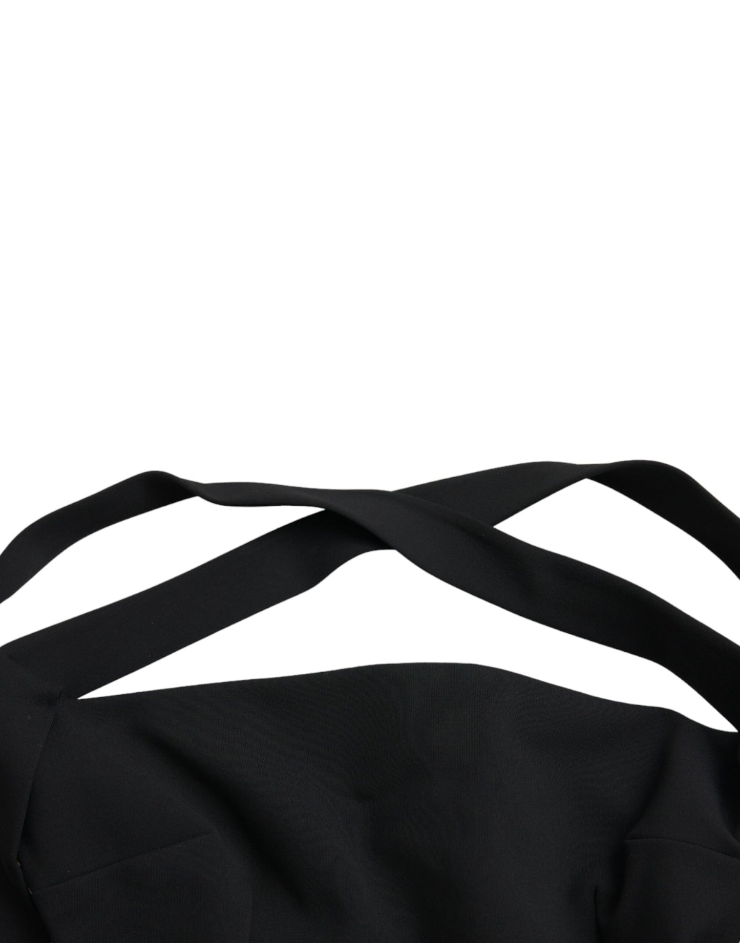 Robe midi noire moulante à bretelles et sans manches de Dolce & Gabbana