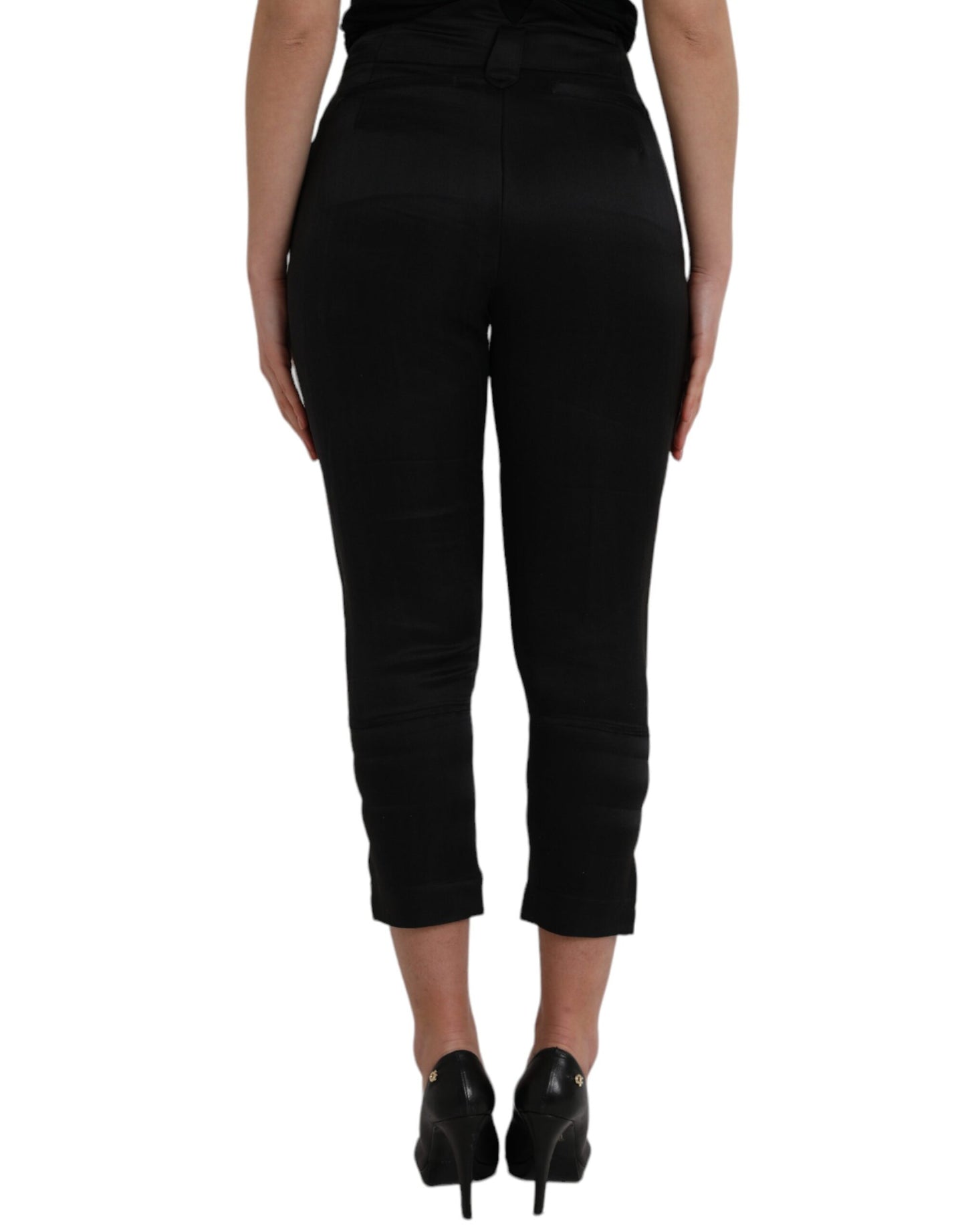 Pantalon capri croisé noir taille haute d'Ermanno Scervino
