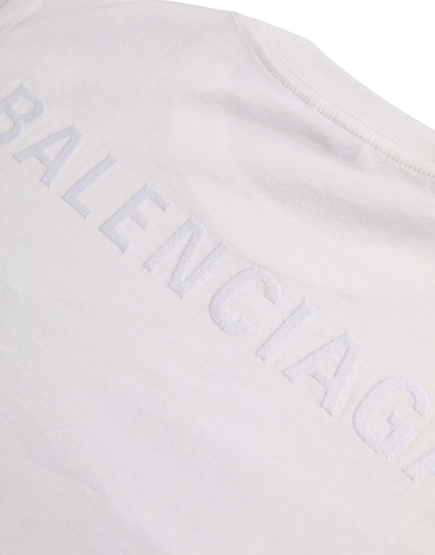 T-shirt blanc en coton à manches courtes et col rond de Balenciaga