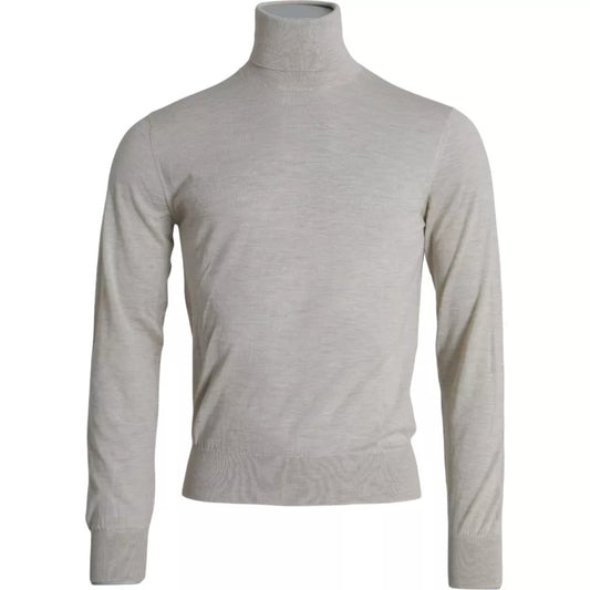 Pull col montant en cachemire beige de Dolce & Gabbana